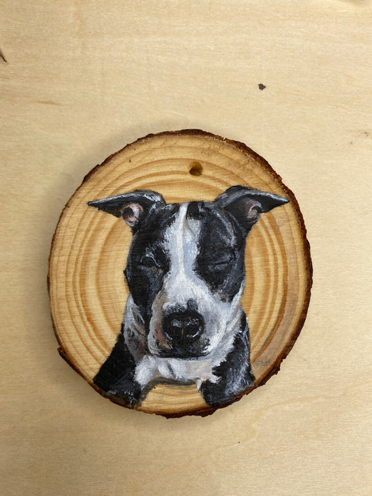Hand Painted Pet Portrait - 2.5-3.2inch Wood Slice
