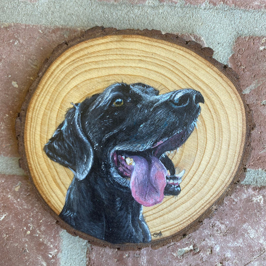 Hand Painted Pet Portrait - 5.5-6 inch Wood Slice